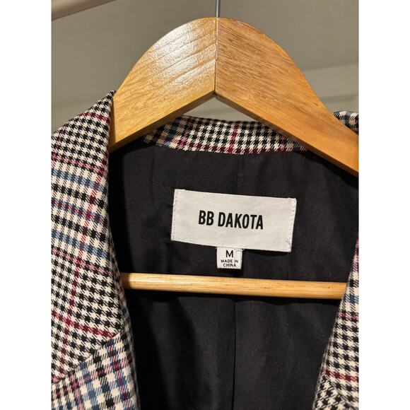 NWOT STEVE MADDEN Bb Dakota Prep Cool Plaid Longline Blazer Sz M - Picture 2 of 6